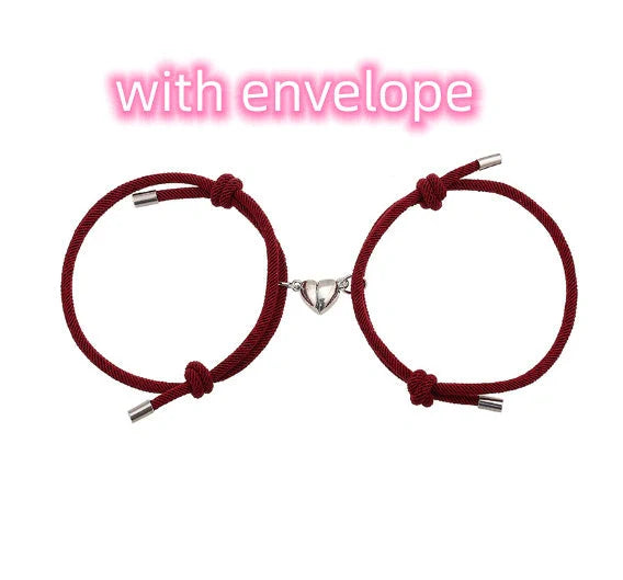 Adjustable nylon magnetic bracelet in various colors with a 3mm thick rope and magnetic closure