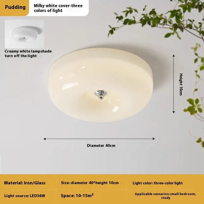 Cream style bedroom ceiling lamp with three-colour light, 30cm or 40cm diameter, American design
