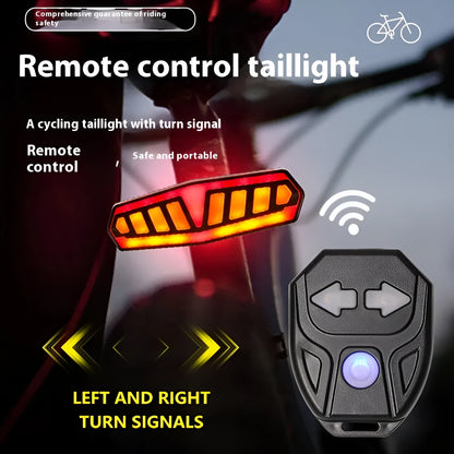 Wireless remote control bicycle steering brake induction lamp taillight with remote.
