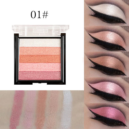 Highlight eye shadow plate for brightening and contouring with six colour options