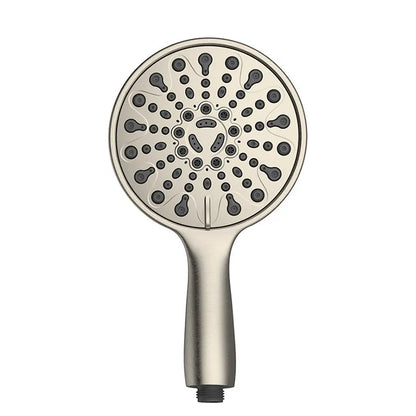 6-inch handheld shower head with electroplated finish and six spray function selector