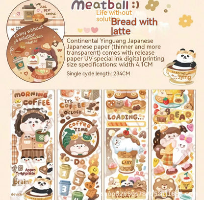 Haemorrhoid tape packaging stickers with cute cartoon characters on Japanese paper, 42 style options