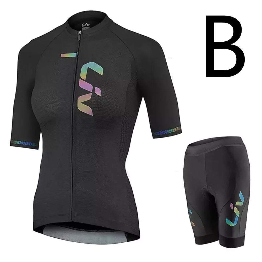 Women's leisure cycling suit in breathable polyester for comfortable rides