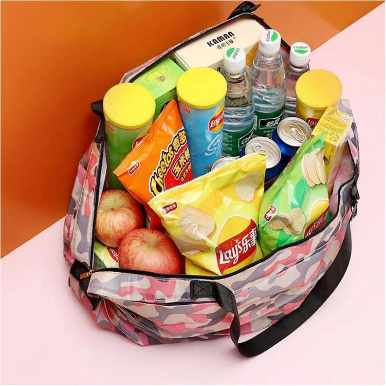 Foldable Large-Capacity Tote Bag with Extended Storage Space, Made of Durable 210D Oxford Cloth in Various Colors