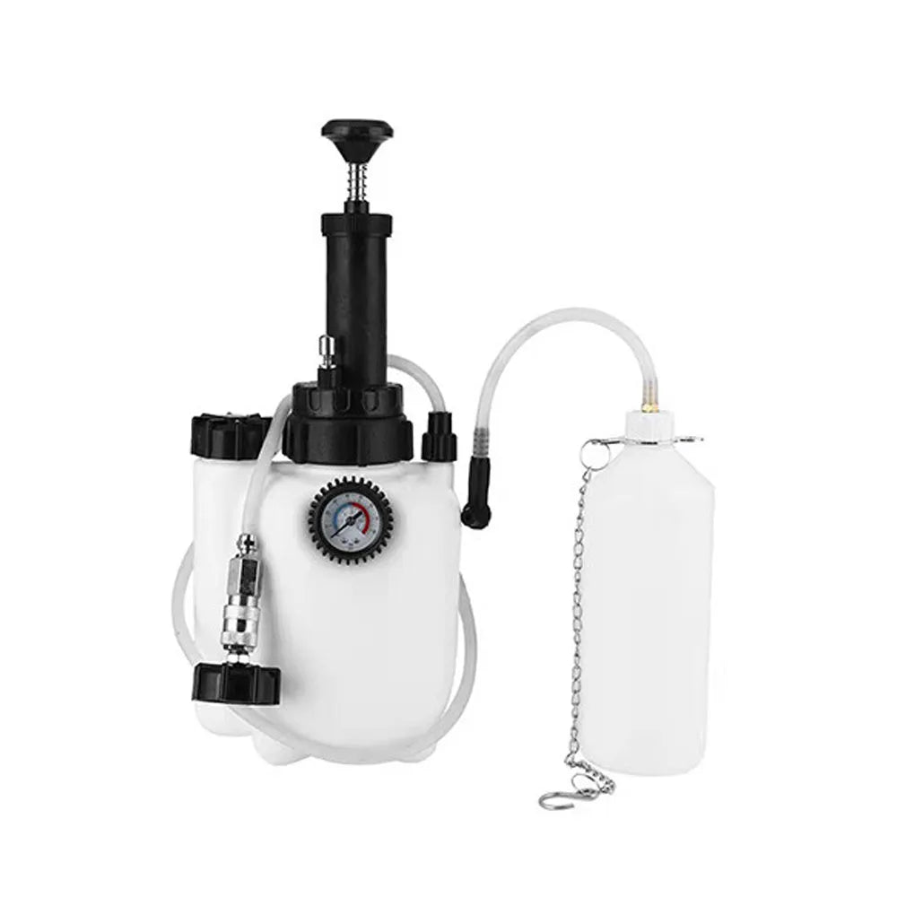 White 3-litre brake oil tank with copper and iron construction for automotive fluid changes