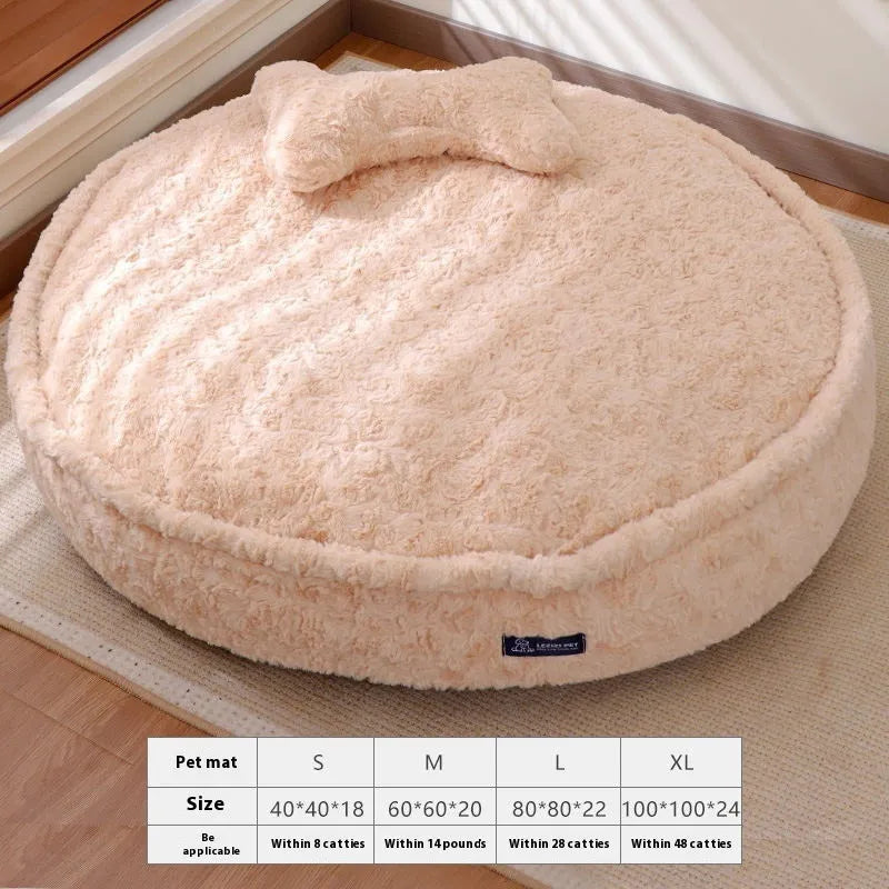 Four Seasons Universal cloth dog kennel in round nest milk tea colour, size S.