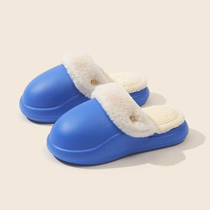Winter warm slippers with non-slip EVA sole and baotou big head design in various colors