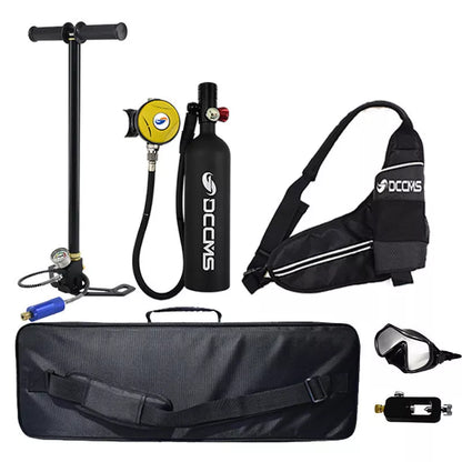 DCCMS Portable Diving Oxygen Tank in yellow and black, 260X90mm, 200 bar capacity