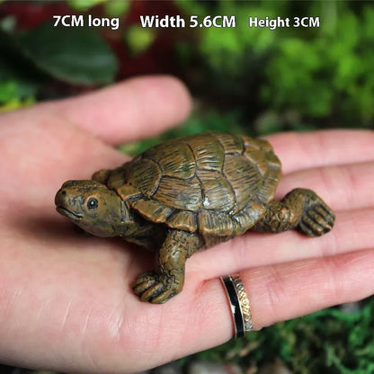 Handcrafted resin turtle garden ornament with realistic details for outdoor decoration