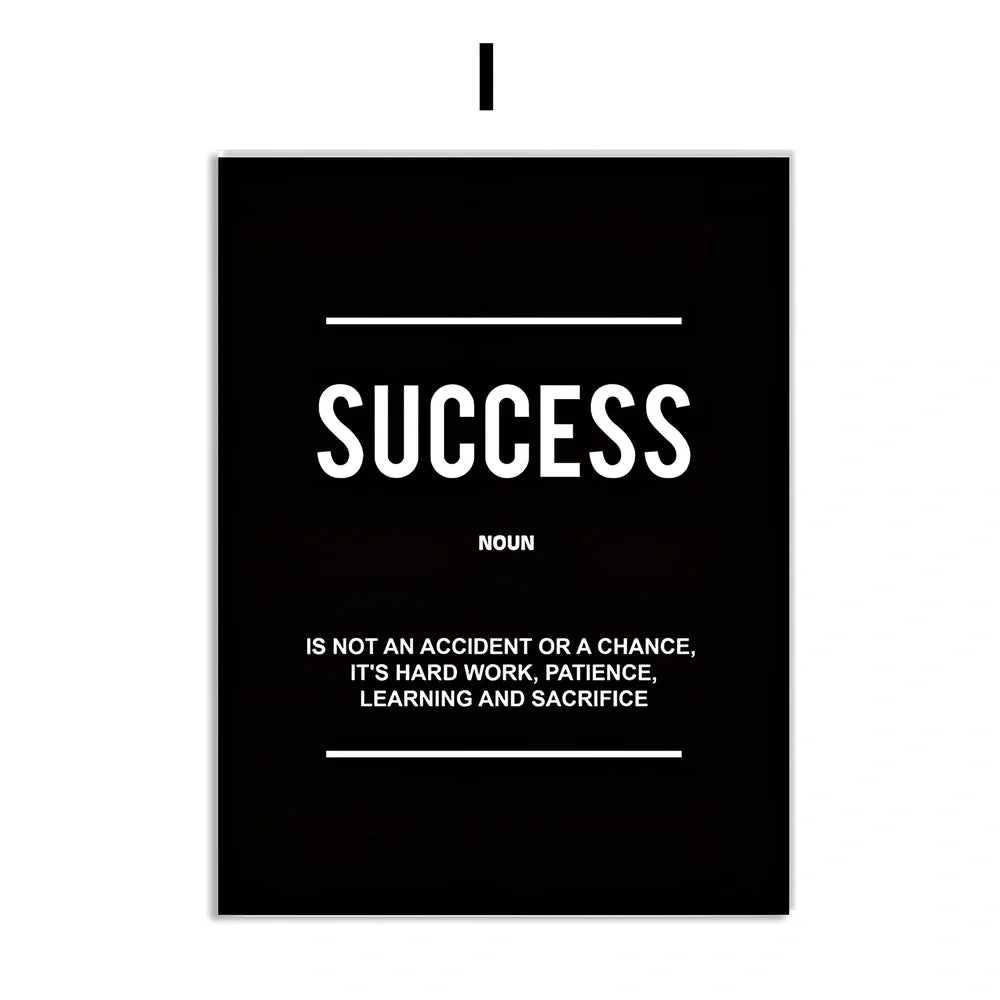 Frameless canvas wall art with inspirational quotes in various sizes from 15cm to 90cm