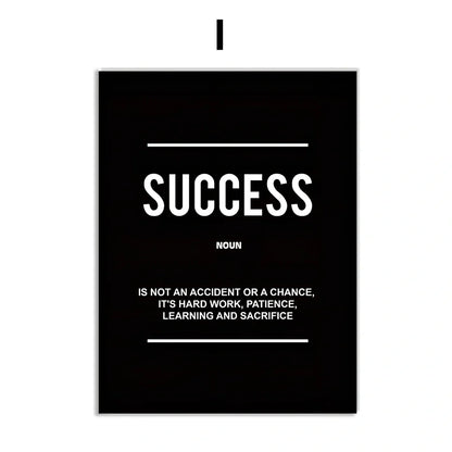 Frameless canvas wall art with inspirational quotes in various sizes from 15cm to 90cm