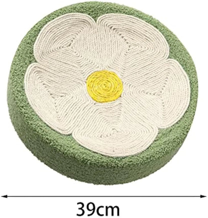 Green cat scratcher bowl lounge bed with 39cm diameter sisal scratching surface