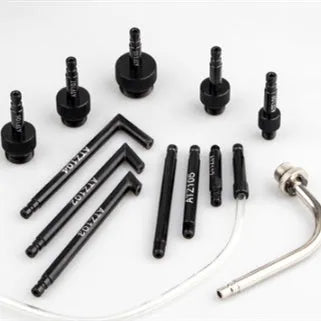 Automatic transmission oil refuelling machine with 13-piece kit, showing transmission injector tool and connectors