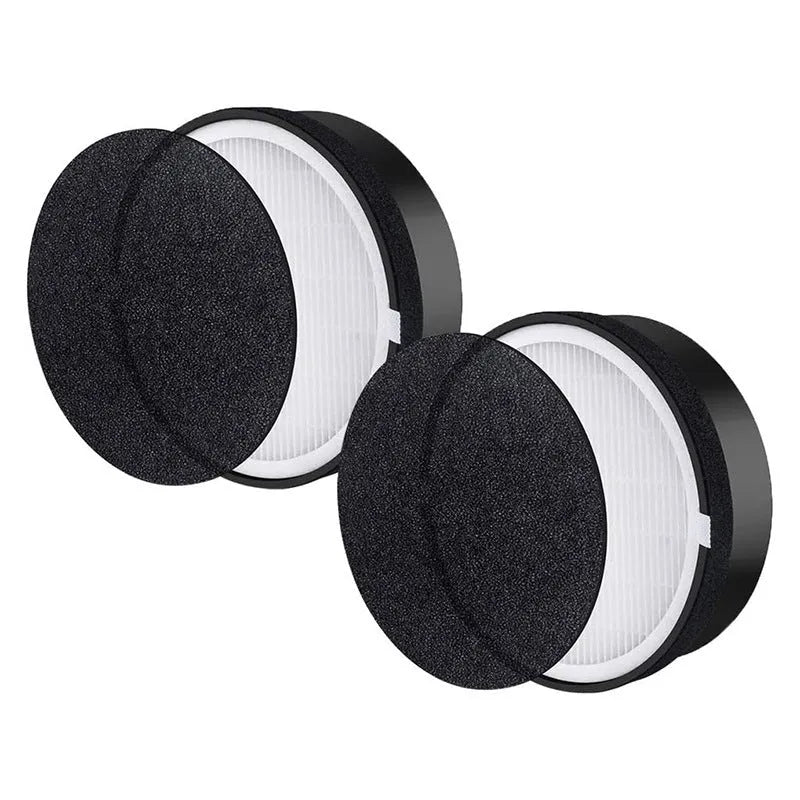 Levoit LV-H132 air purifier replacement filter set measuring 19cm by 19cm by 6.3cm with filter screen and cotton