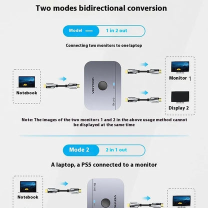 Grey alloy computer cable separator for HD audio and video conversion to television