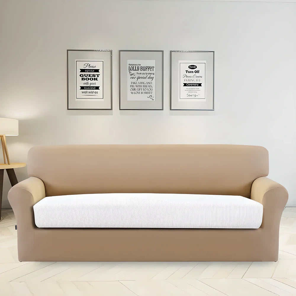 Elastic Sofa Seat Cushion Slipcover in various colors, designed to protect and transform your sofa furniture.