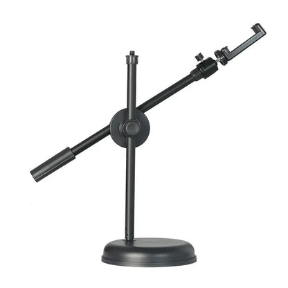 Black mobile phone bracket fill light for live broadcast, with 10-inch fill light option and general fit.