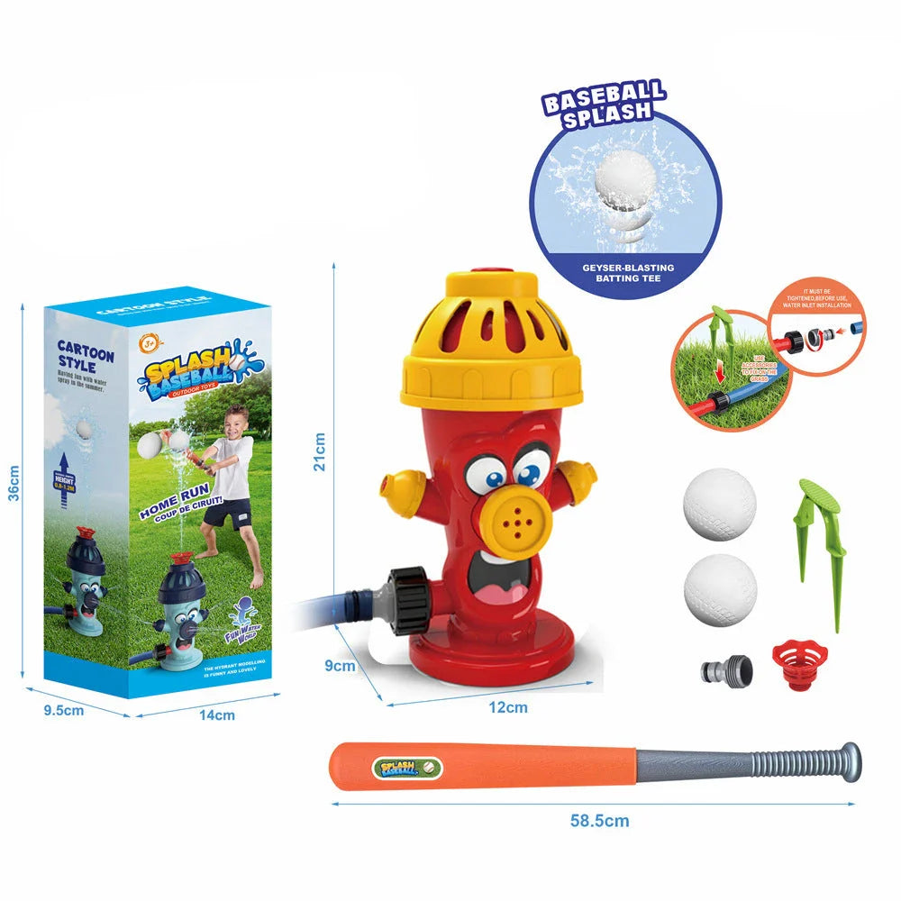 Colorful outdoor water sprinkler toy with cactus-shaped design for kids to enjoy in the backyard