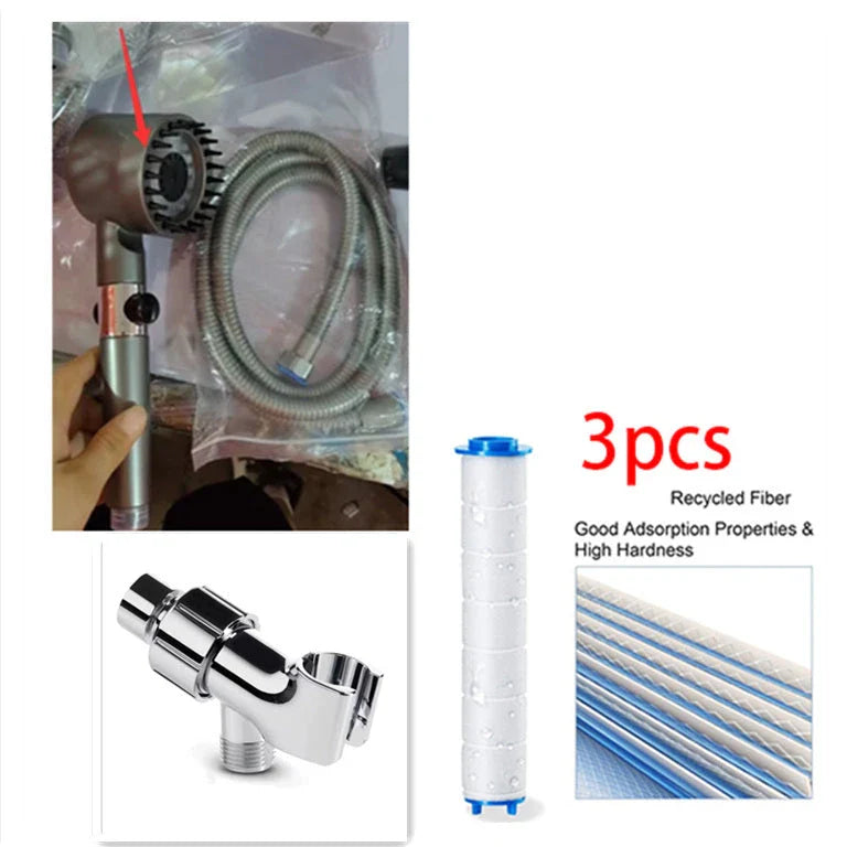 Premium high-pressure rainfall shower head with multiple spray modes and filtration for a refreshing and relaxing bathing experience