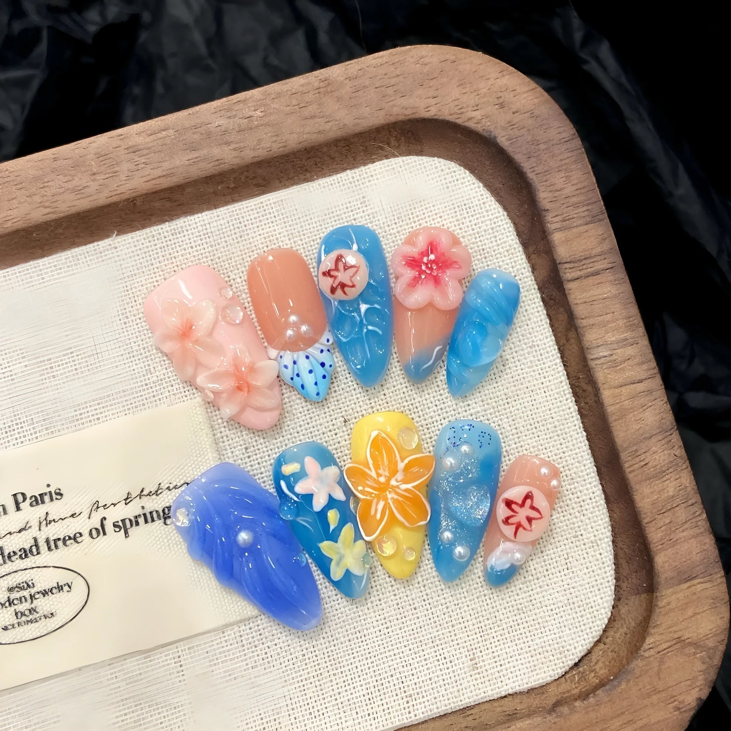 Three-dimensional carved jellyfish wearable armour in 672-almond nail colour for marine-themed costumes