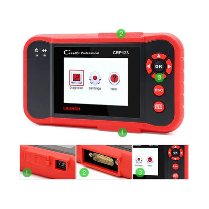 CRP123 automotive fault detector diagnostic equipment with main machine, cables, card reader and user manual