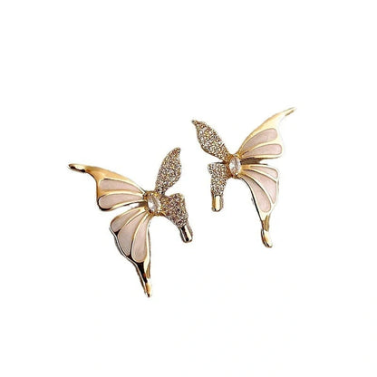 Rhinestone Dripped Butterflies Stud Earrings in colors A128 and A129