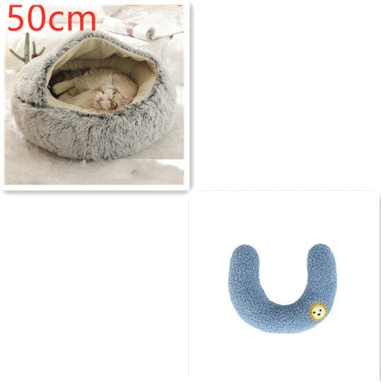 Cozy pet bed with plush and warm fabric for cats and dogs