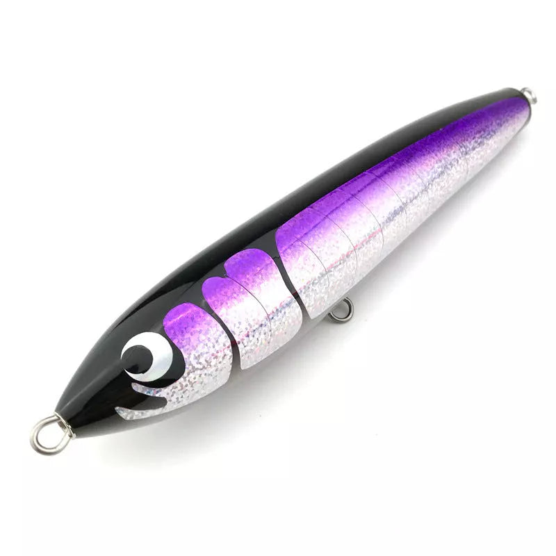 Handmade wood fishing lure for sea and boat fishing with realistic bionic design