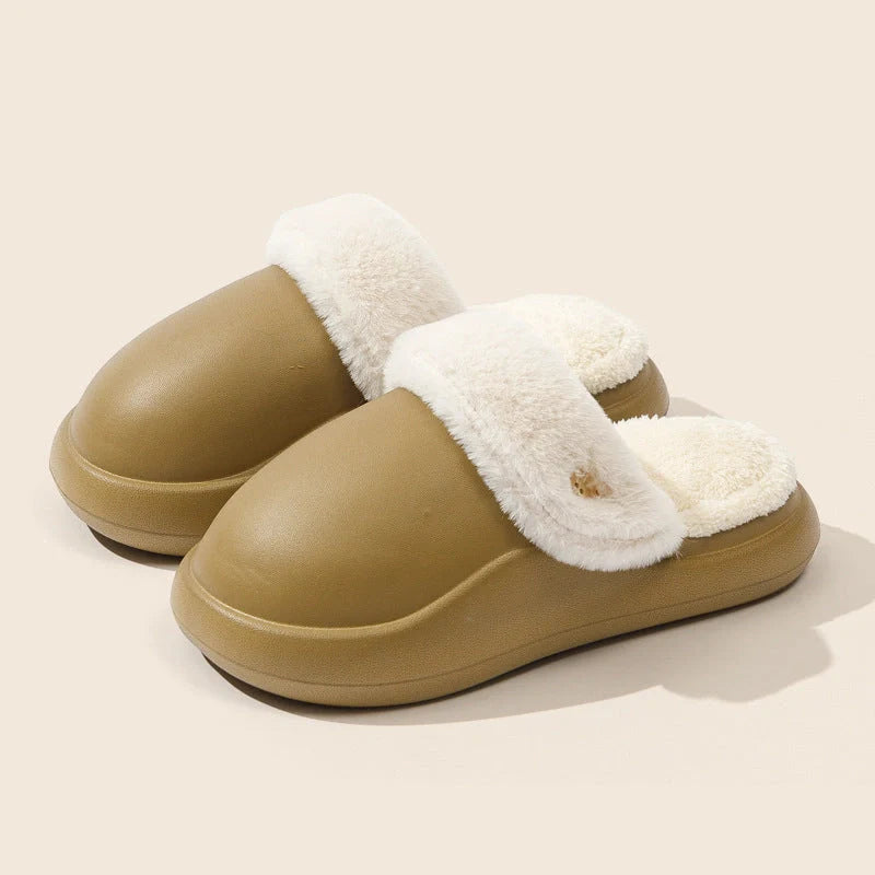 Winter warm slippers with non-slip EVA sole and baotou big head design in various colors
