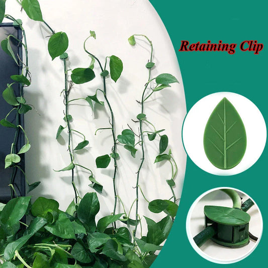 Adjustable leaf-shaped plant clips made of eco-friendly ABS resin material for supporting climbing vines and greenery