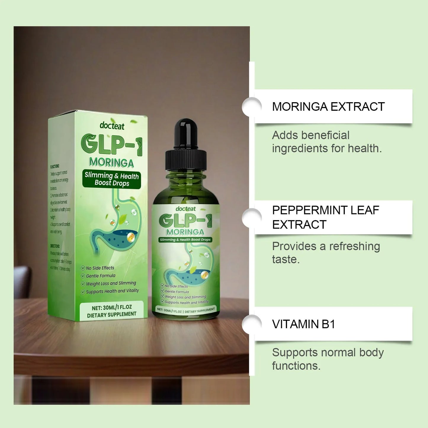 30ml Vitamin B1 liquid supplement bottle with Traditional Chinese Medicine extracts