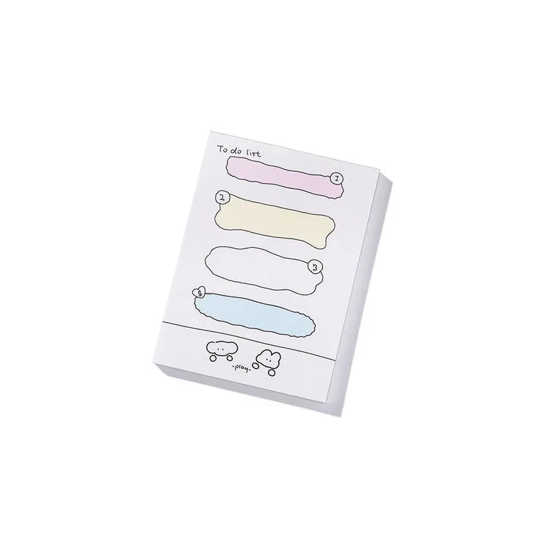 Cartoon character sticky notes in six themes with three size options on writable paper