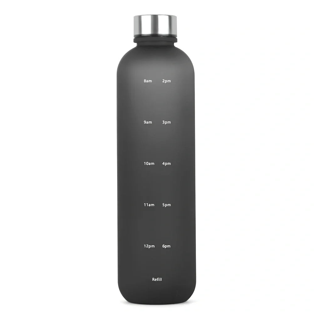 1-litre Tritan sports water bottle with frosted gradient finish and integrated handle in blue powder gradient colour