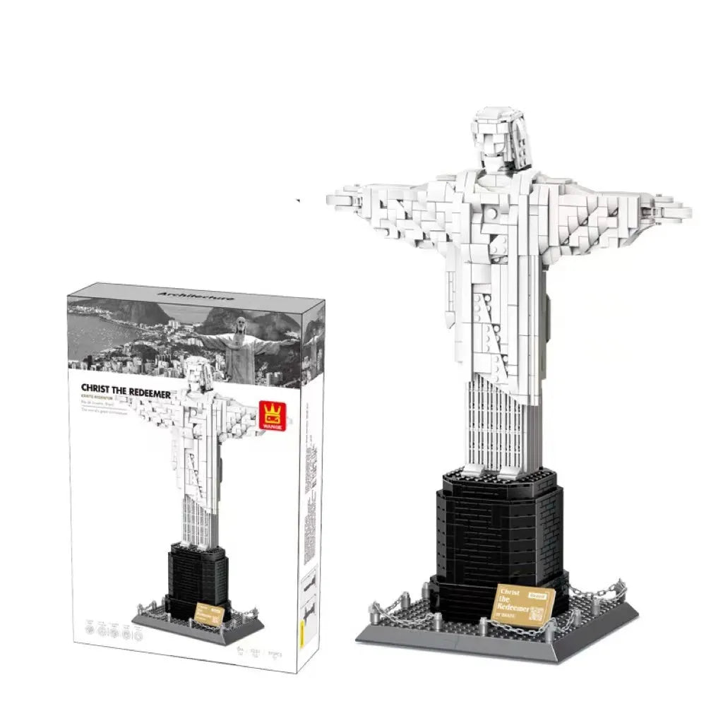 Wange building block set with 800+ ABS plastic pieces for constructing architectural landmark models
