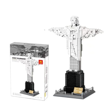 Wange building block set with 800+ ABS plastic pieces for constructing architectural landmark models