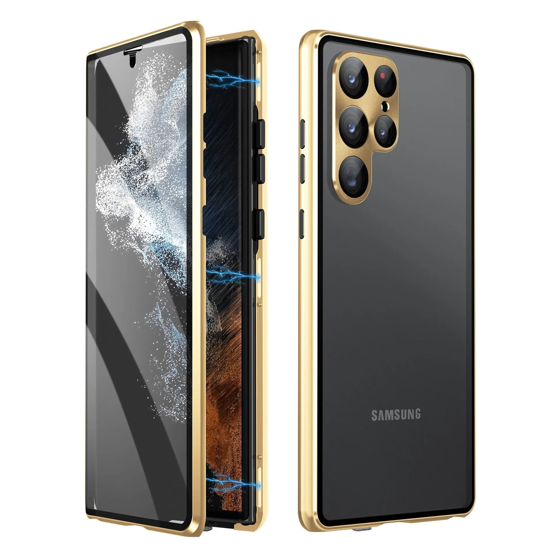 S24Ultra magnetic mirror phone case in multiple colours with peep-proof design and universal magnetic suction