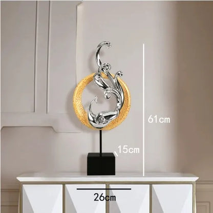 European-style phoenix ornament craft in synthetic resin with intricate detailing, available in festive red, rose gold, or elegant silver finishes