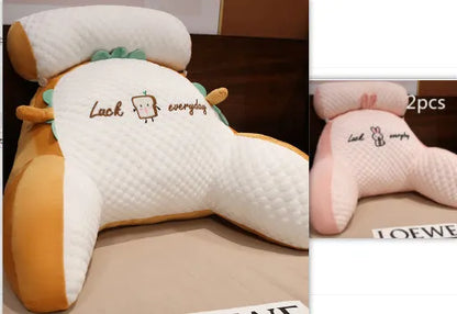 Reading lumbar support cushion in 60x40cm and 70x50cm sizes with embroidery design