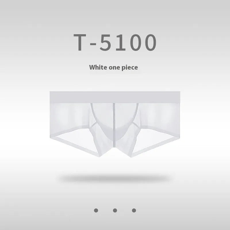 Men's seamless low-waist underwear in nylon fabric, shown in a neutral colour on a plain background.