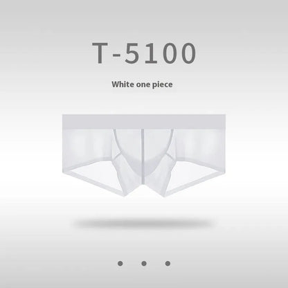 Men's seamless low-waist underwear in nylon fabric, shown in a neutral colour on a plain background.