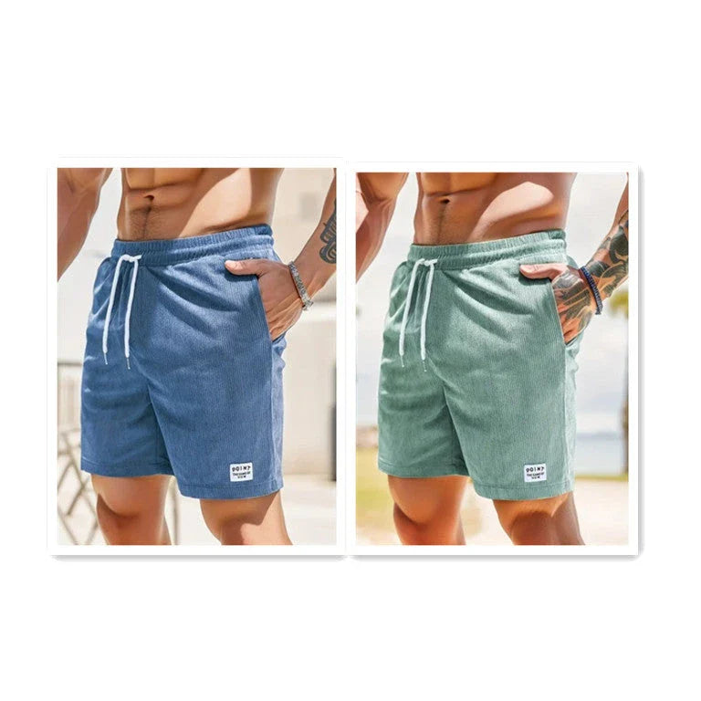 Comfortable corduroy drawstring shorts in a variety of stylish colors, perfect for casual summer wear.
