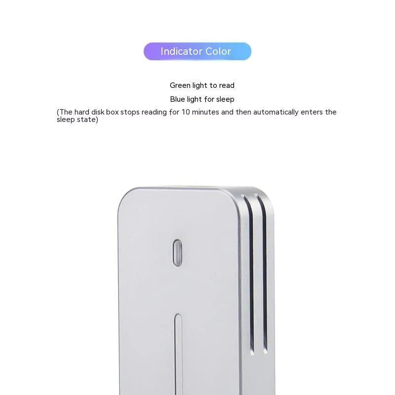 Aluminum external SSD enclosure measuring 5.2cm with USB-C port for 10Gbps transfers