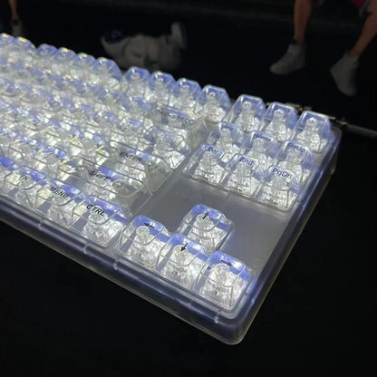 Full set of 132 transparent plastic key caps for mechanical keyboard replacement