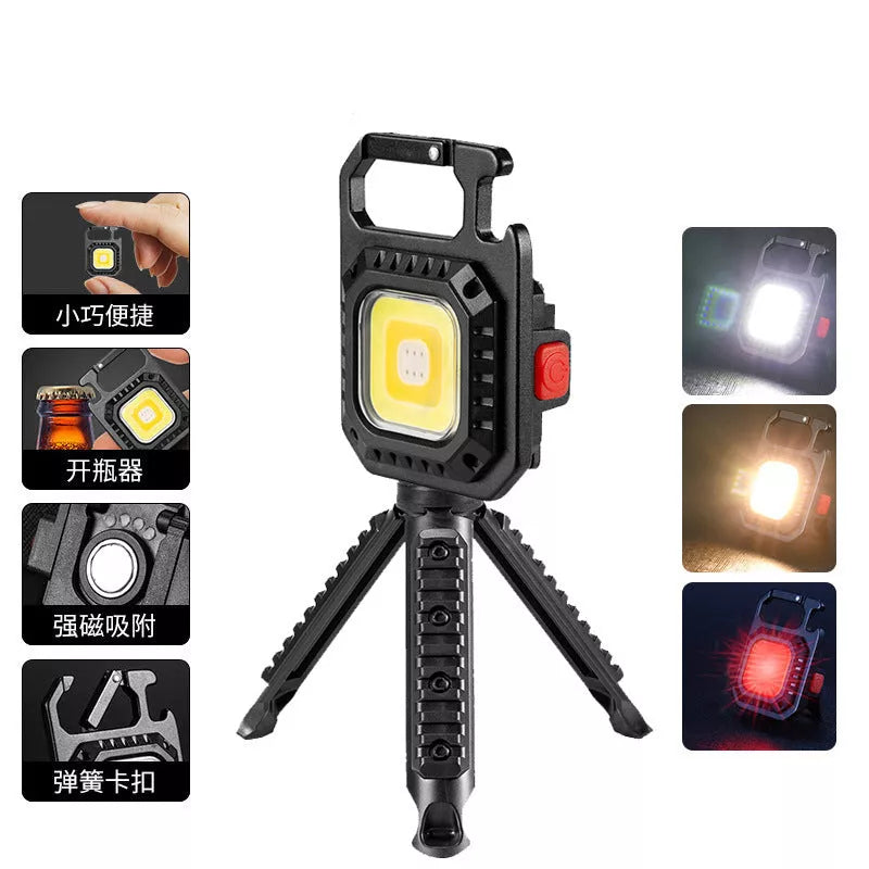 Multifunctional mini keychain light with 30W power and tools
