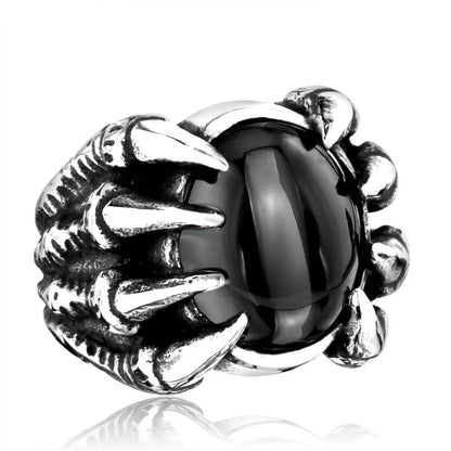 Vintage Titanium Steel Zircon Ring with Intricate Design and Comfortable Fit