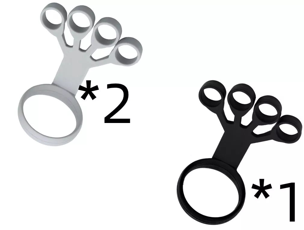 Silicone Wrist Tensioner for finger and wrist strength exercises in black, gray, and sapphire blue