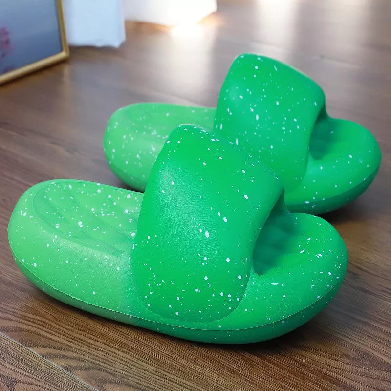 Women's Starry Sky Toe Ring Slippers with 5CM heel in various colors