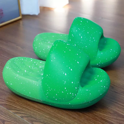 Women's Starry Sky Toe Ring Slippers with 5CM heel in various colors