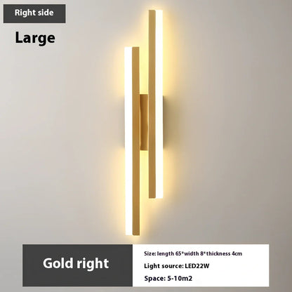 Scandinavian minimalist LED indoor wall light in 50cm black finish with tricolour acrylic shade, 220V powered for home use