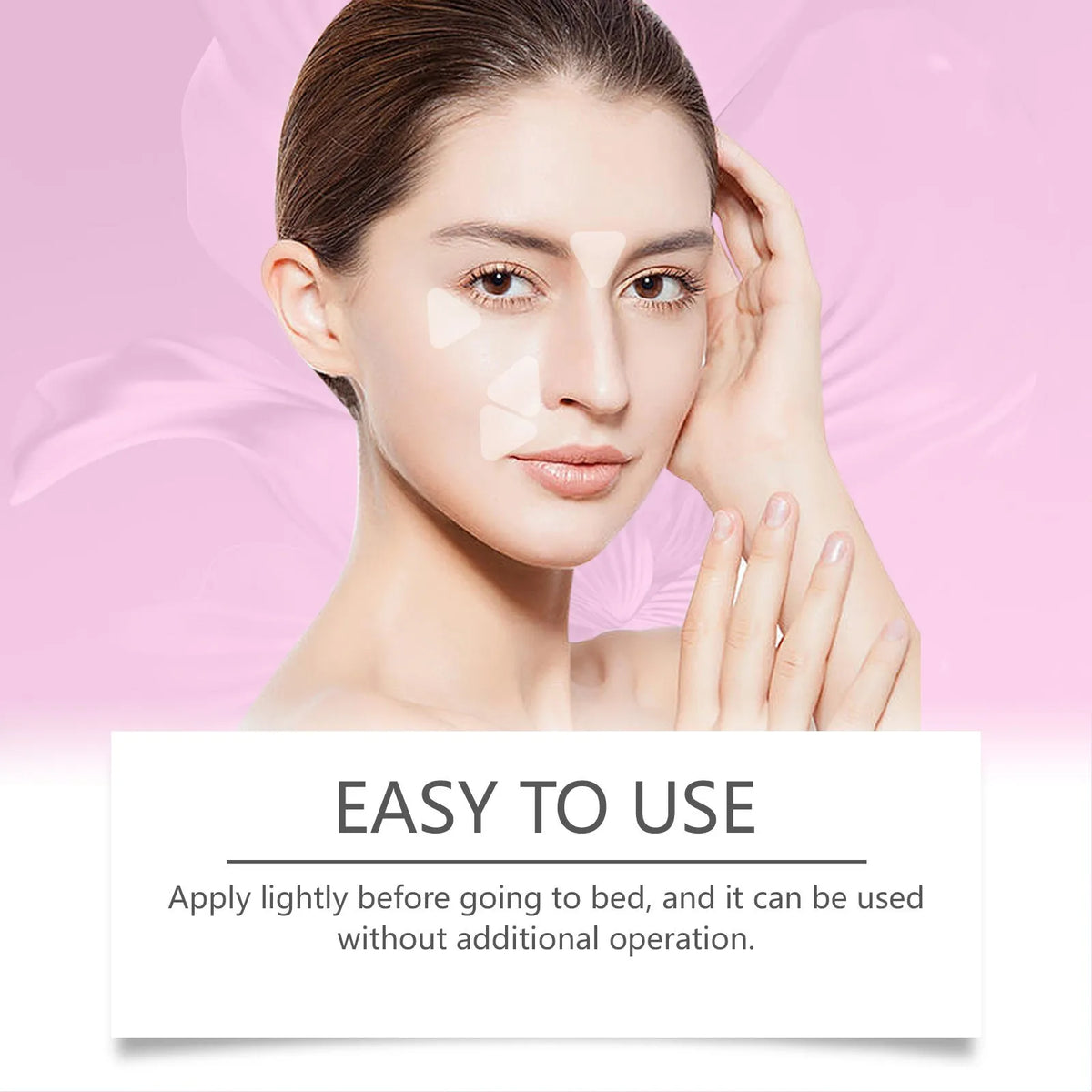 Pack of 144 hyaluronic acid facial adhesive patches for fine line nursing care.